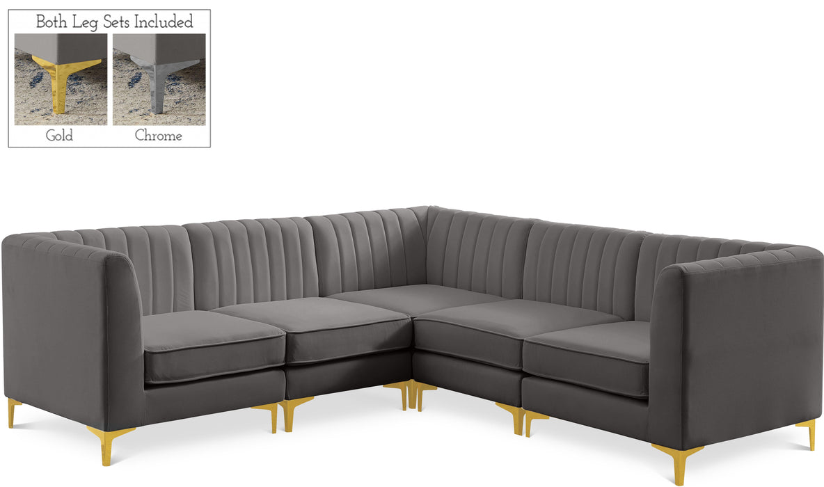 Alina Grey Velvet Modular Sectional - Royal Furniture & Gifts (MI) - Multi Location