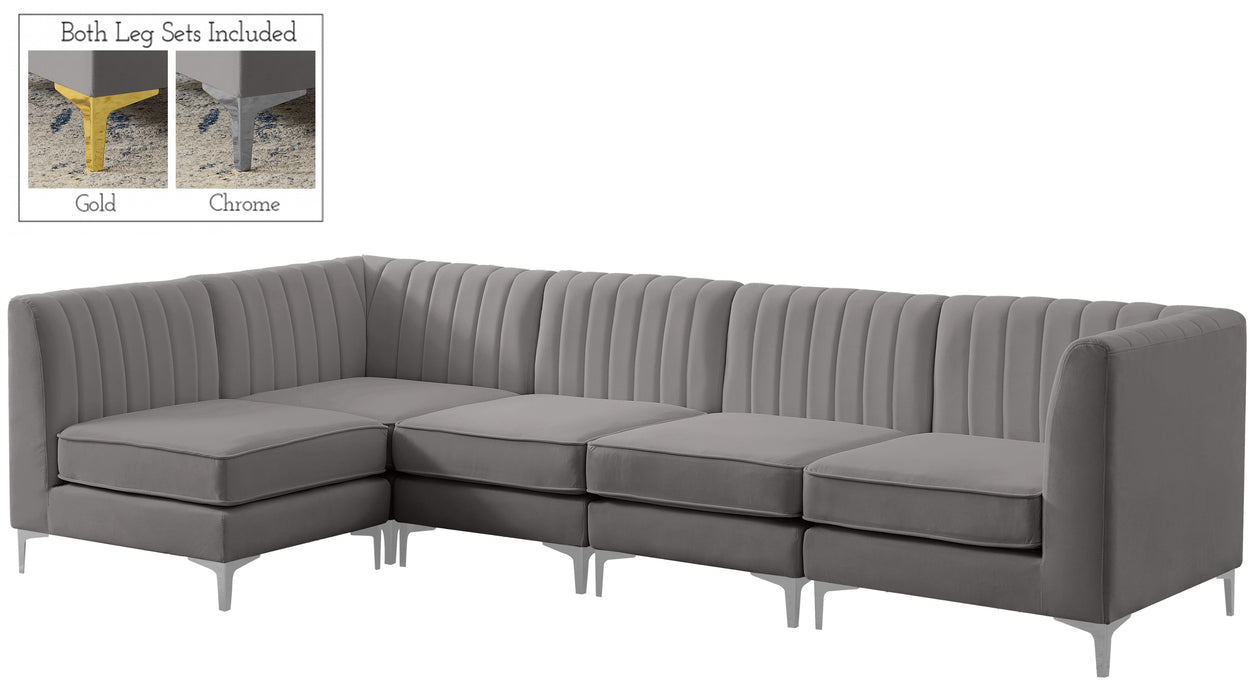 Alina Grey Velvet Modular Sectional - Royal Furniture & Gifts (MI) - Multi Location