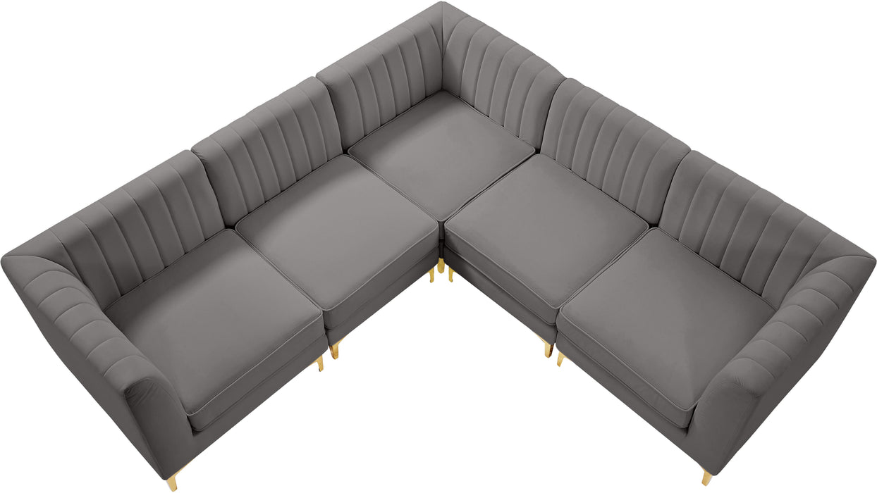 Alina Grey Velvet Modular Sectional - Royal Furniture & Gifts (MI) - Multi Location