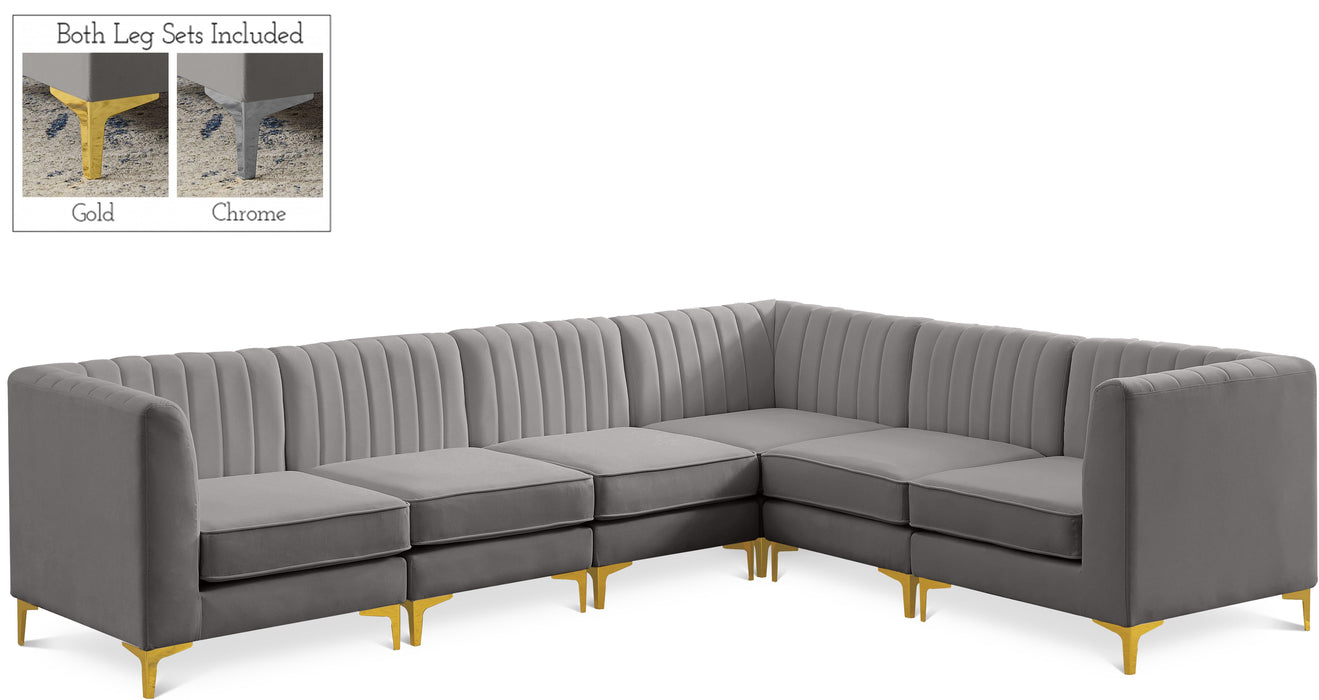 Alina Grey Velvet Modular Sectional - Royal Furniture & Gifts (MI) - Multi Location