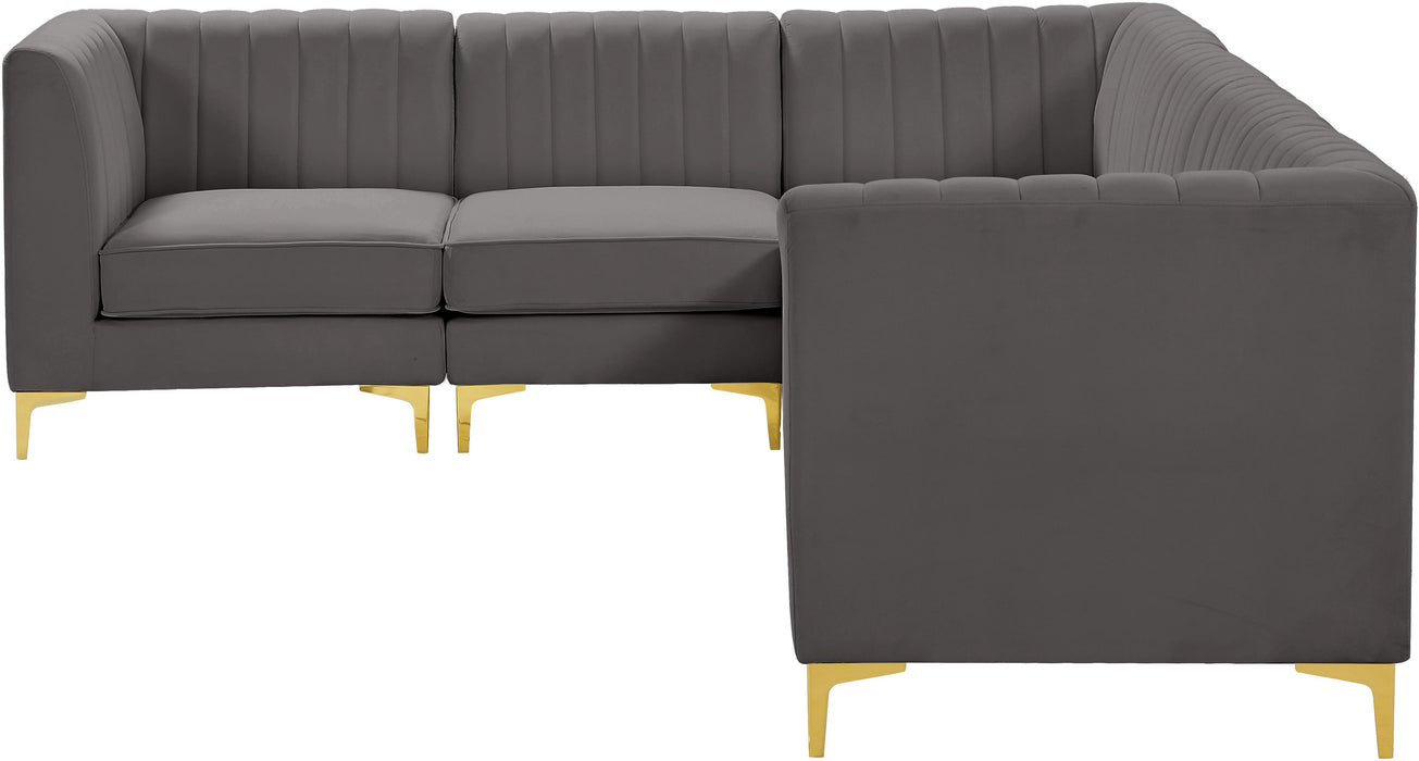 Alina Grey Velvet Modular Sectional - Royal Furniture & Gifts (MI) - Multi Location