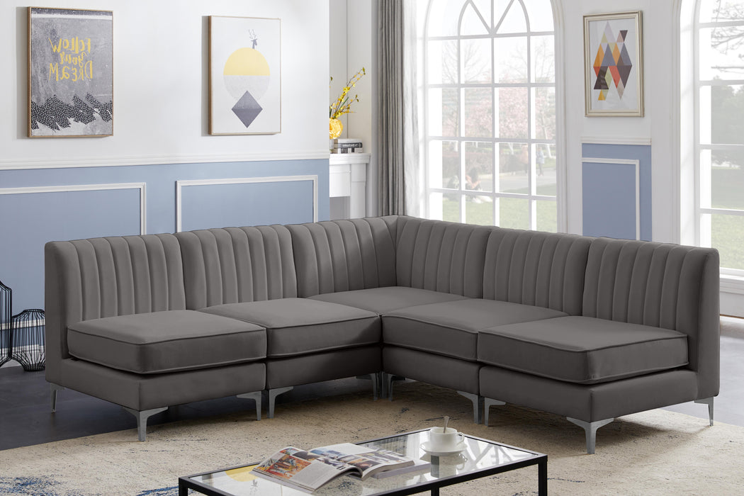 Alina Grey Velvet Modular Sectional - Royal Furniture & Gifts (MI) - Multi Location