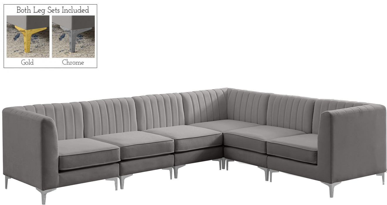 Alina Grey Velvet Modular Sectional - Royal Furniture & Gifts (MI) - Multi Location