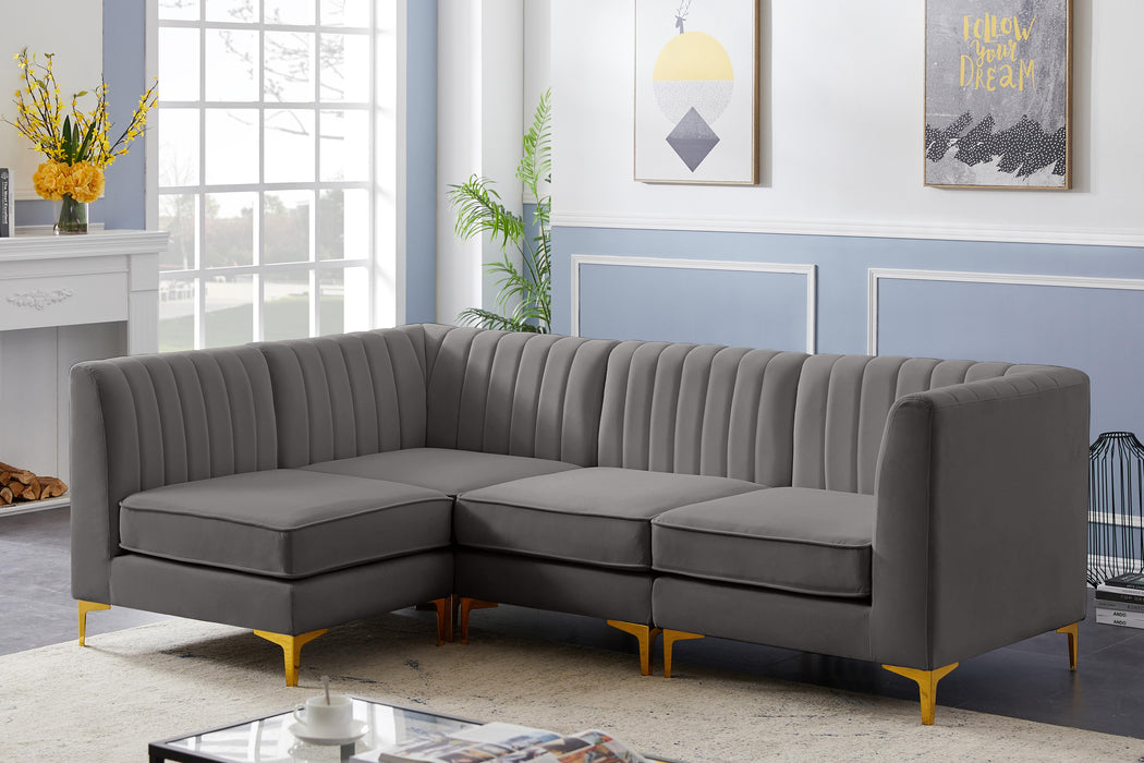 Alina Grey Velvet Modular Sectional - Royal Furniture & Gifts (MI) - Multi Location