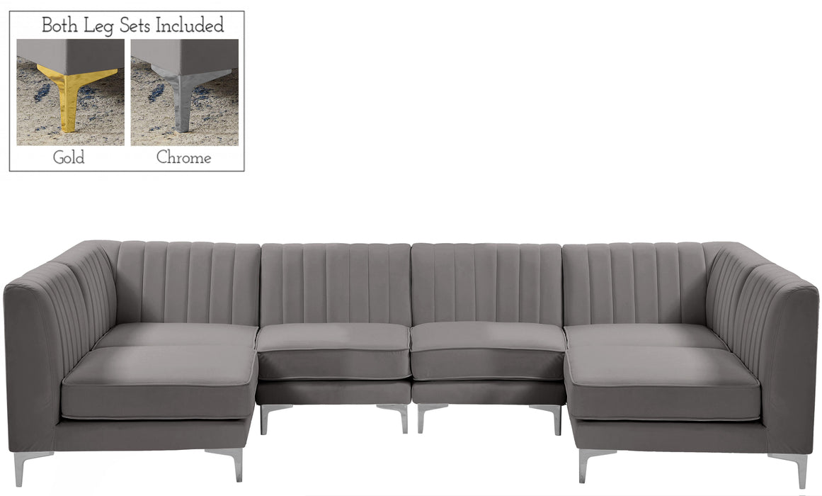 Alina Grey Velvet Modular Sectional - Royal Furniture & Gifts (MI) - Multi Location