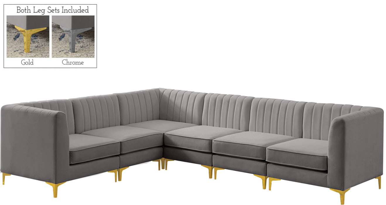 Alina Grey Velvet Modular Sectional - Royal Furniture & Gifts (MI) - Multi Location