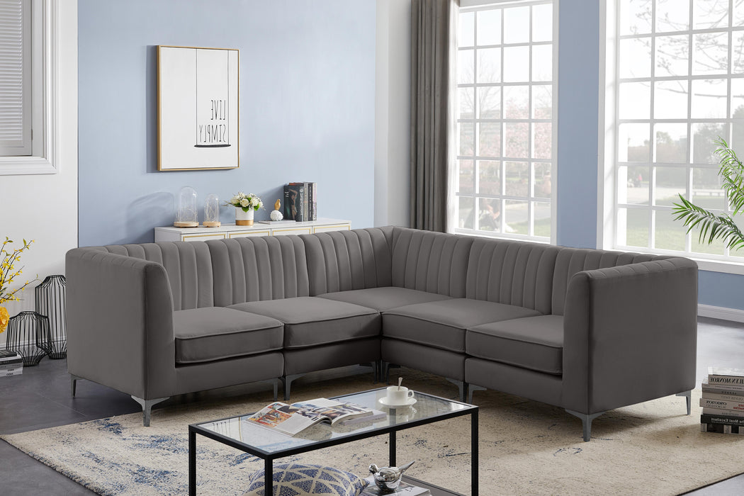 Alina Grey Velvet Modular Sectional - Royal Furniture & Gifts (MI) - Multi Location
