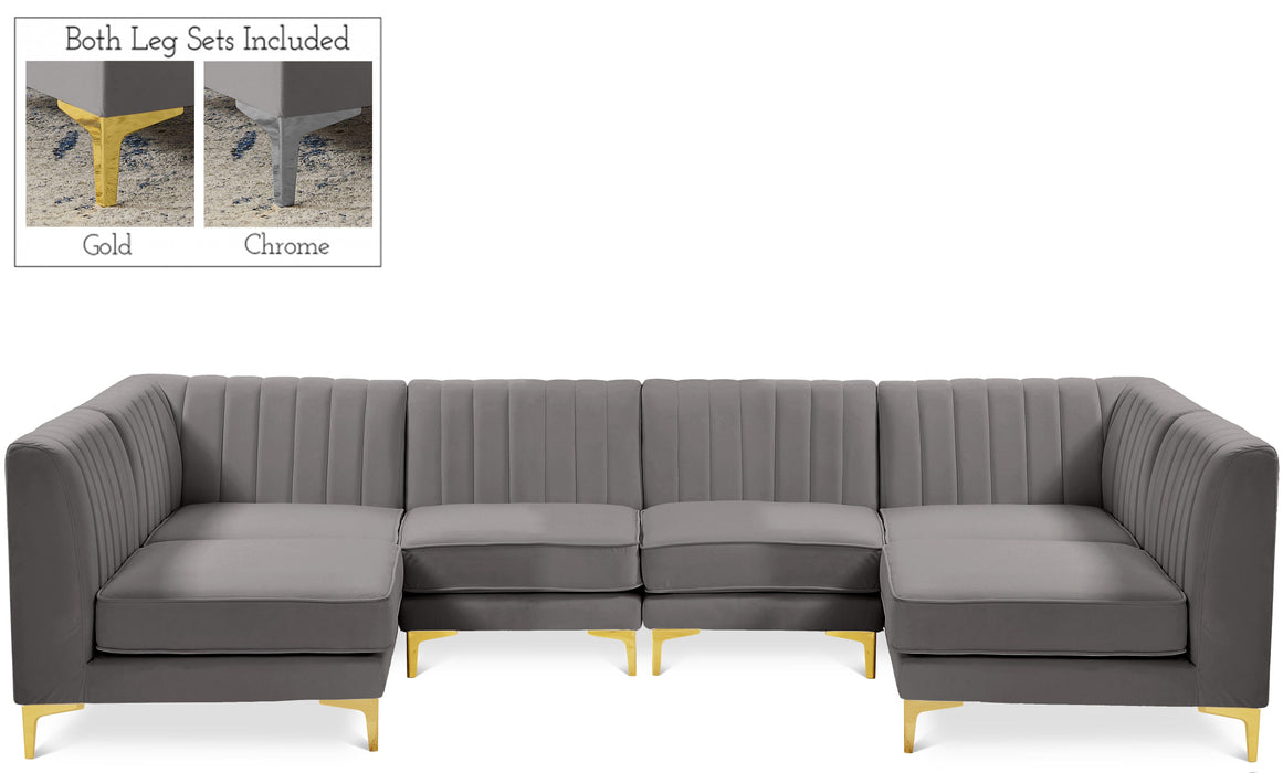 Alina Grey Velvet Modular Sectional - Royal Furniture & Gifts (MI) - Multi Location