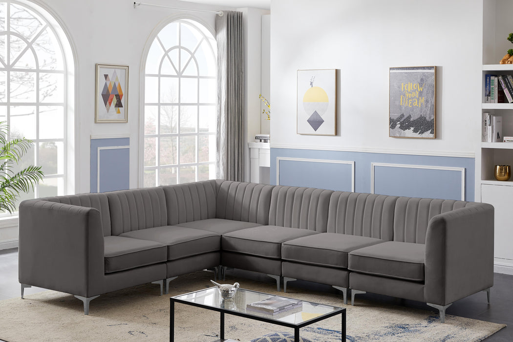 Alina Grey Velvet Modular Sectional - Royal Furniture & Gifts (MI) - Multi Location
