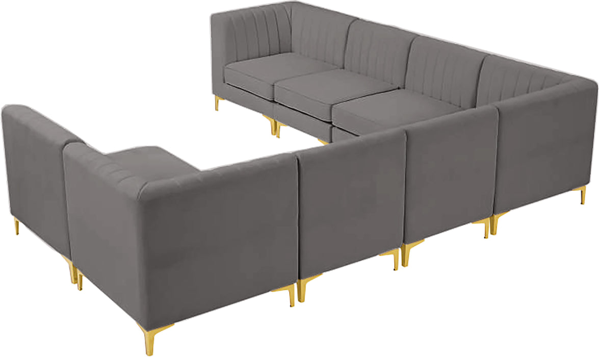 Alina Grey Velvet Modular Sectional - Royal Furniture & Gifts (MI) - Multi Location