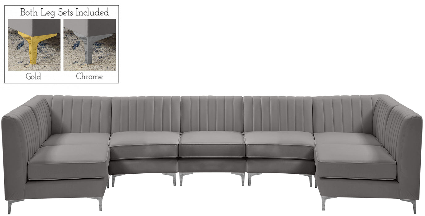 Alina Grey Velvet Modular Sectional - Royal Furniture & Gifts (MI) - Multi Location