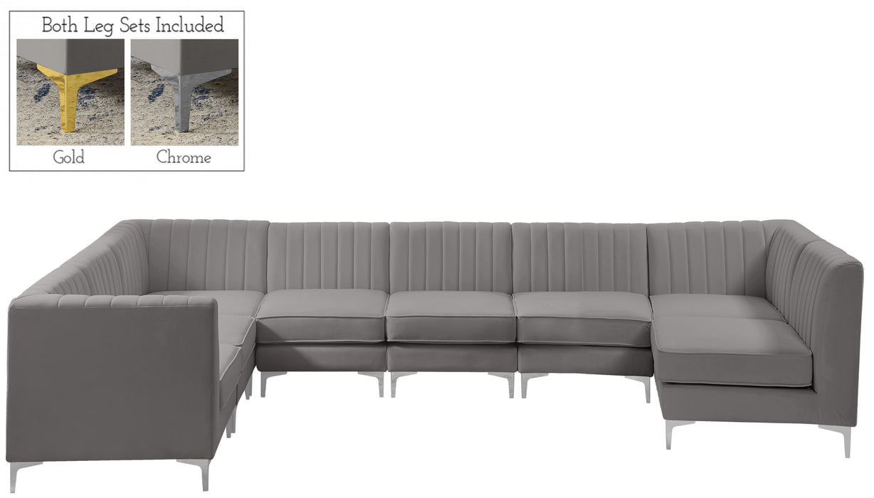 Alina Grey Velvet Modular Sectional - Royal Furniture & Gifts (MI) - Multi Location