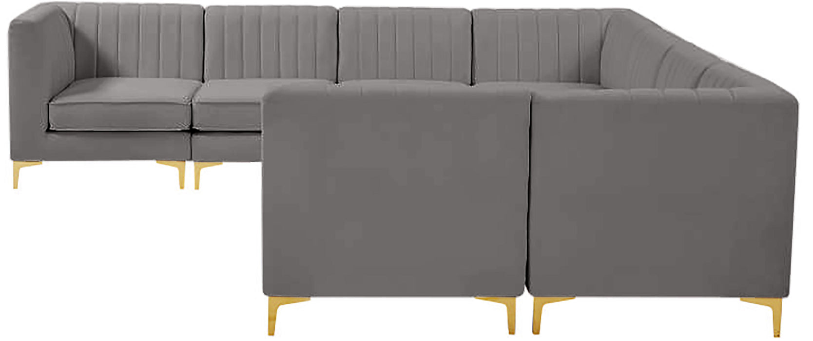 Alina Grey Velvet Modular Sectional - Royal Furniture & Gifts (MI) - Multi Location
