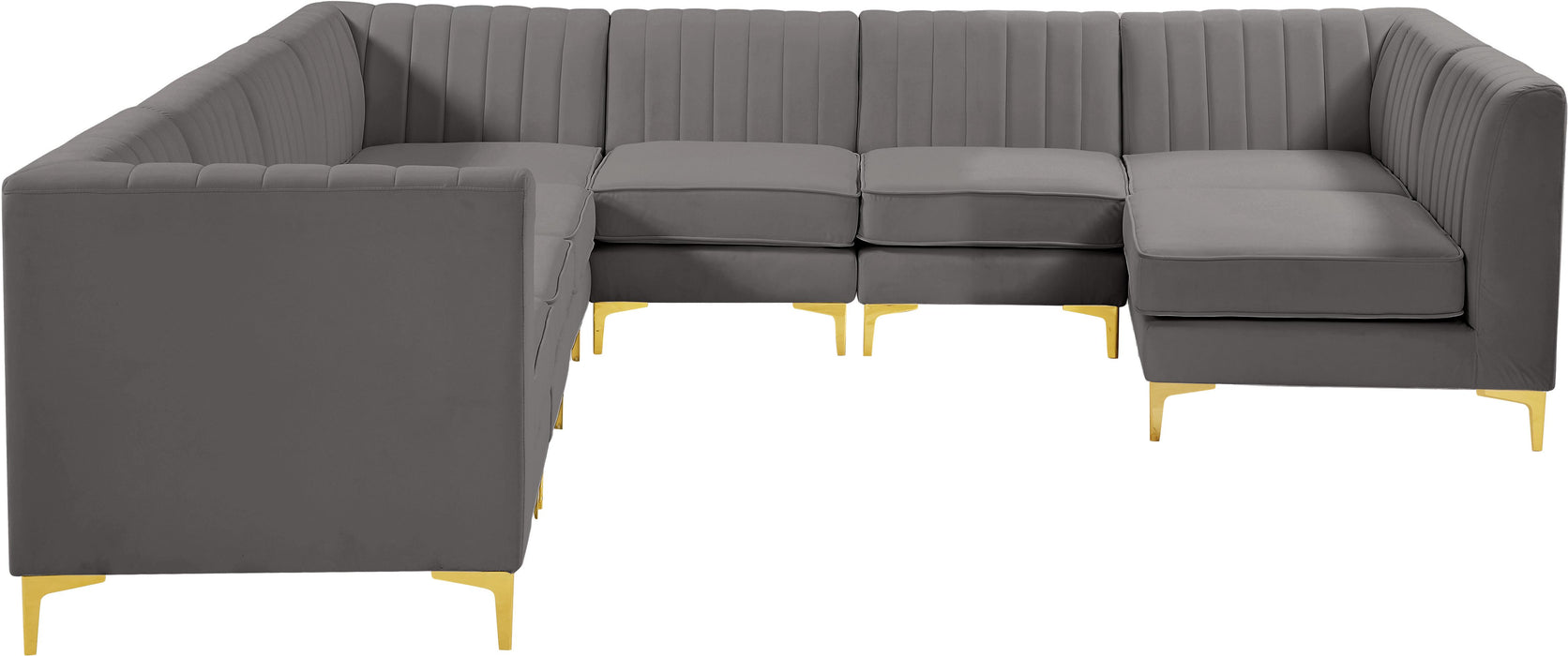 Alina Grey Velvet Modular Sectional - Royal Furniture & Gifts (MI) - Multi Location