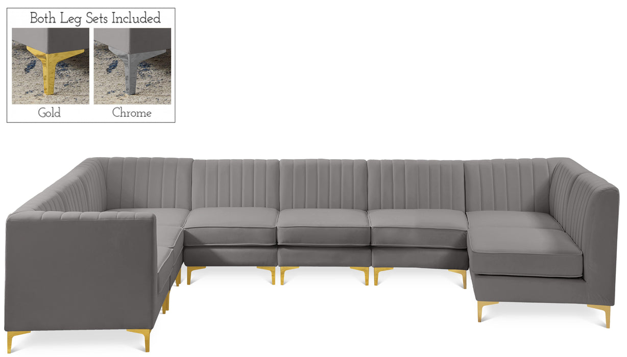 Alina Grey Velvet Modular Sectional - Royal Furniture & Gifts (MI) - Multi Location