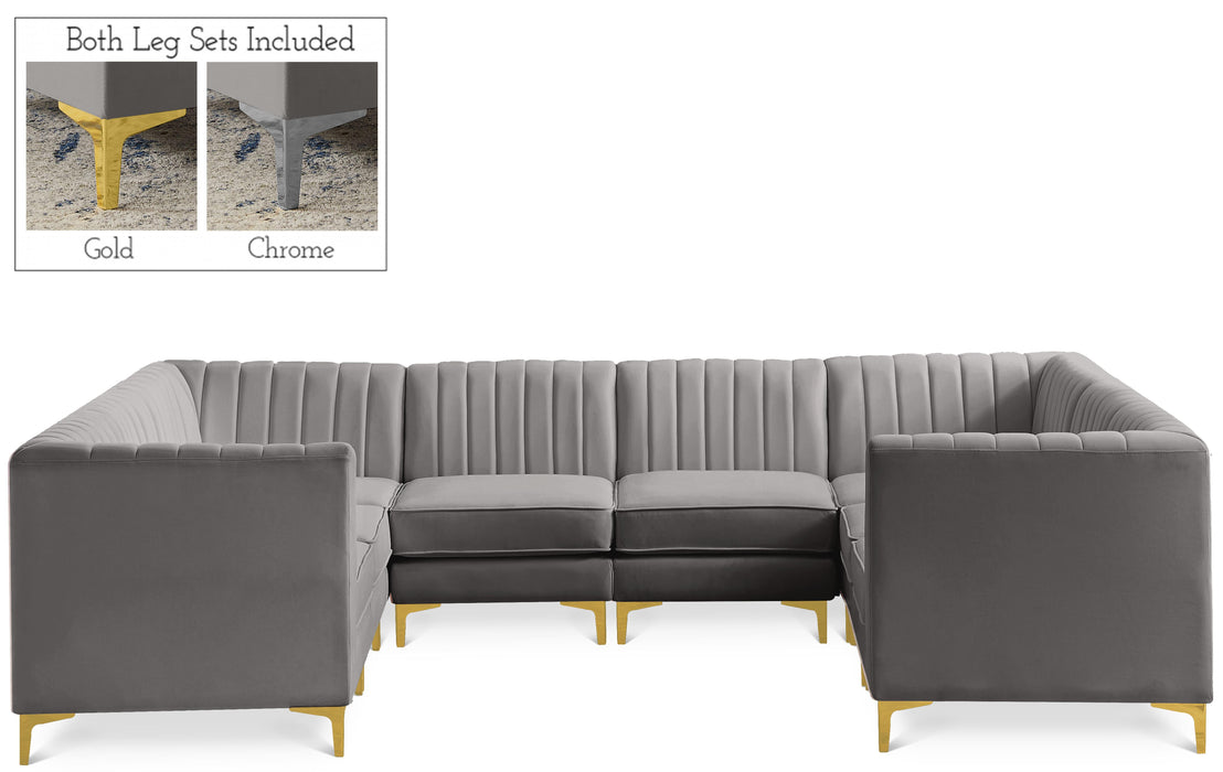 Alina Grey Velvet Modular Sectional - Royal Furniture & Gifts (MI) - Multi Location