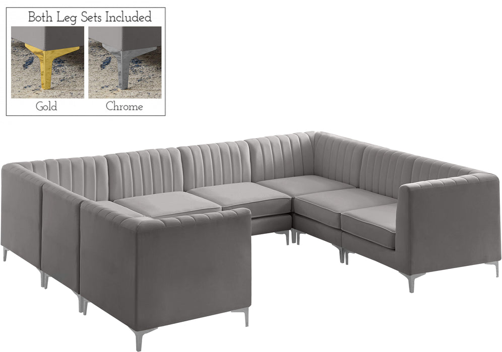 Alina Grey Velvet Modular Sectional - Royal Furniture & Gifts (MI) - Multi Location