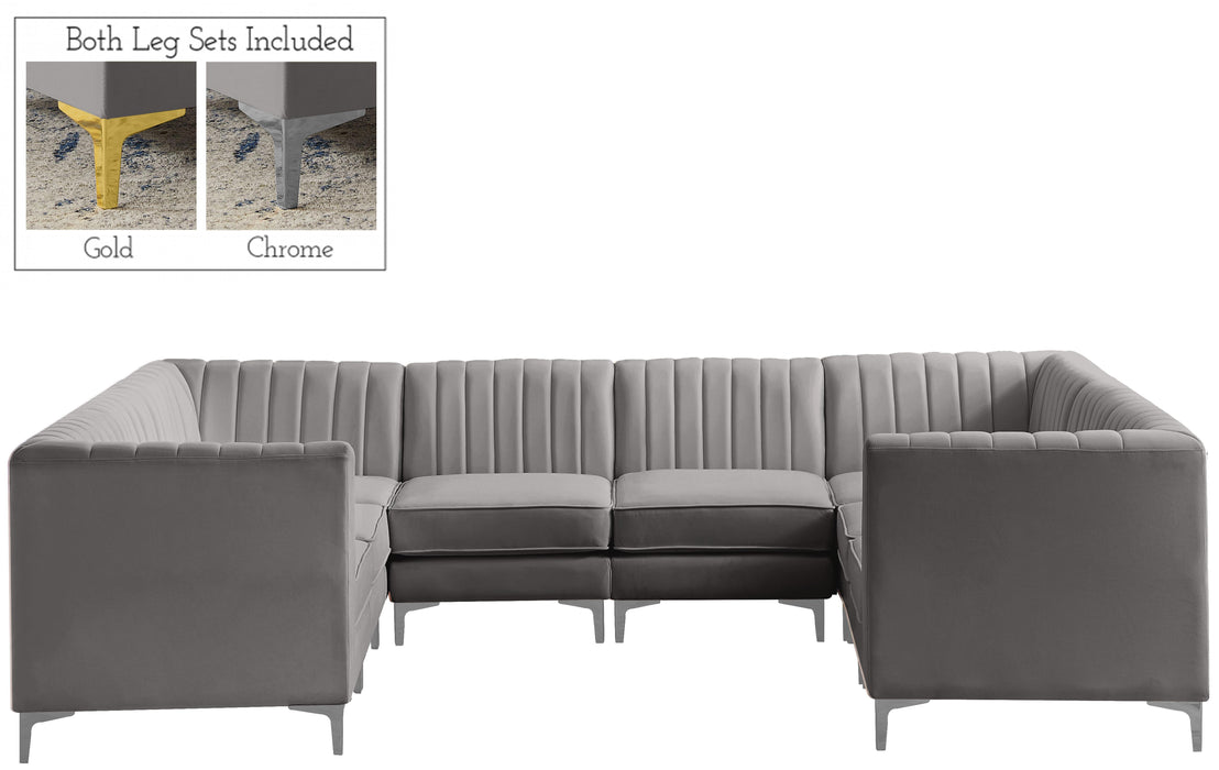 Alina Grey Velvet Modular Sectional - Royal Furniture & Gifts (MI) - Multi Location