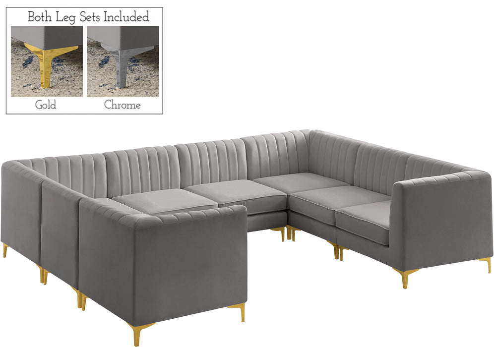 Alina Grey Velvet Modular Sectional - Royal Furniture & Gifts (MI) - Multi Location