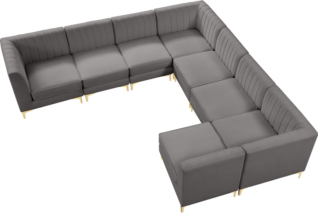 Alina Grey Velvet Modular Sectional - Royal Furniture & Gifts (MI) - Multi Location