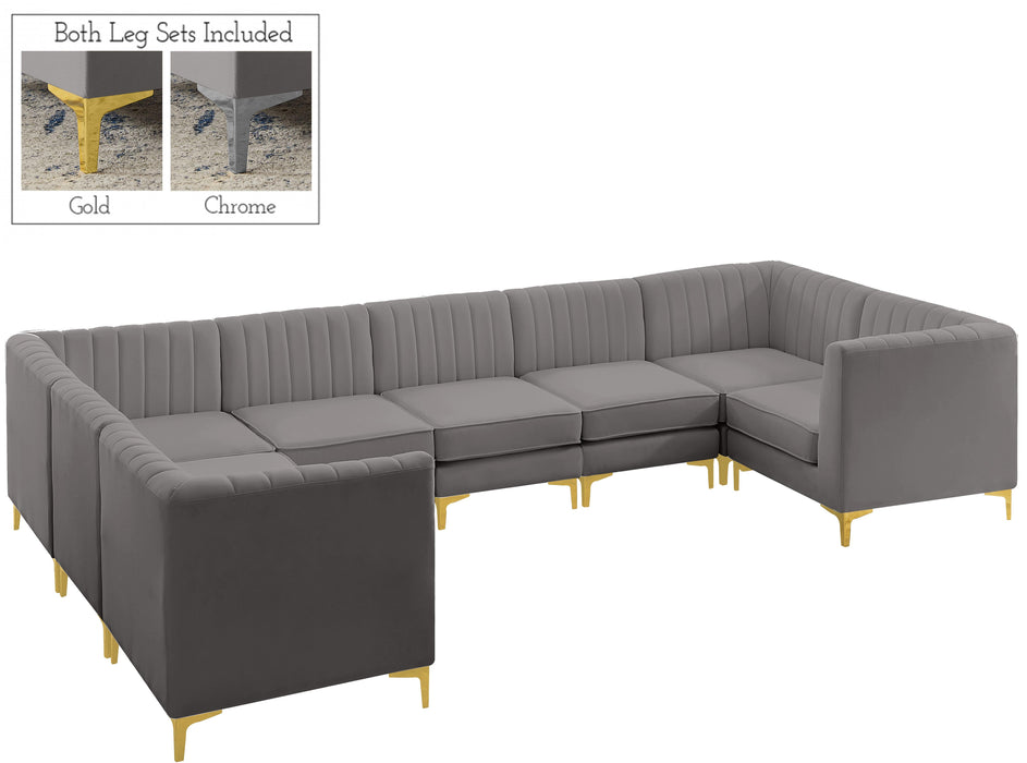 Alina Grey Velvet Modular Sectional - Royal Furniture & Gifts (MI) - Multi Location