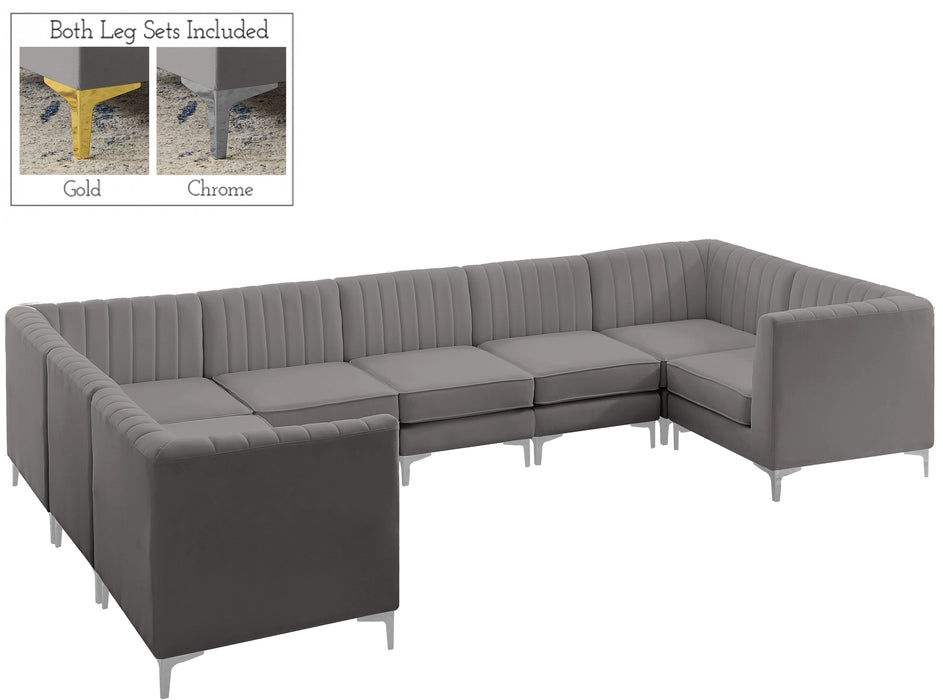 Alina Grey Velvet Modular Sectional - Royal Furniture & Gifts (MI) - Multi Location