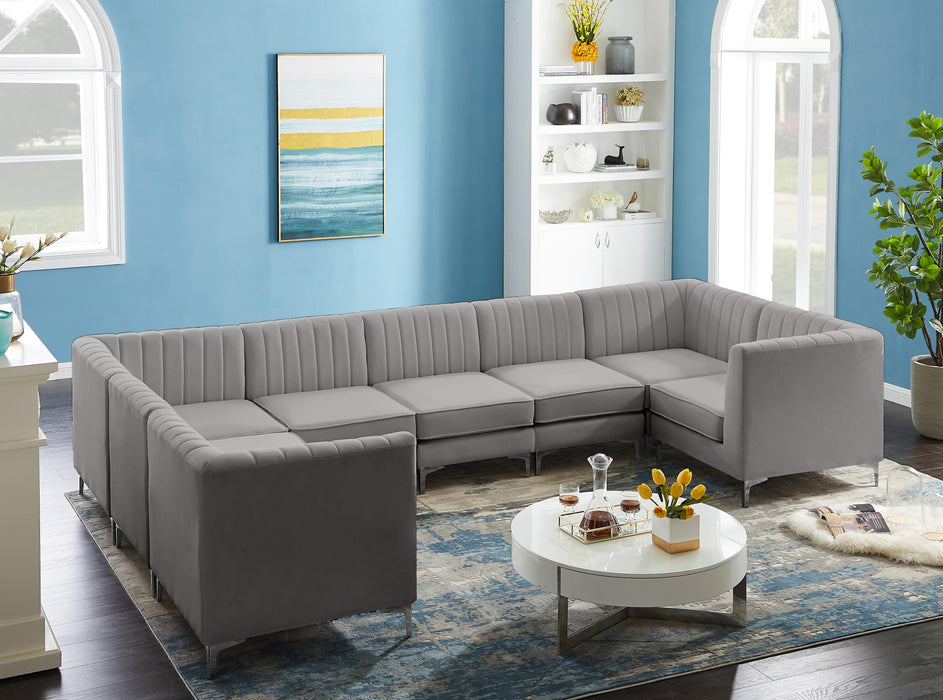 Alina Grey Velvet Modular Sectional - Royal Furniture & Gifts (MI) - Multi Location
