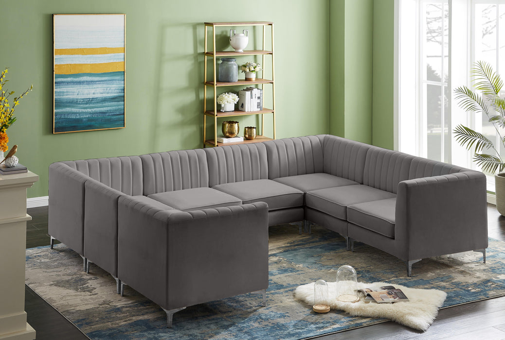 Alina Grey Velvet Modular Sectional - Royal Furniture & Gifts (MI) - Multi Location