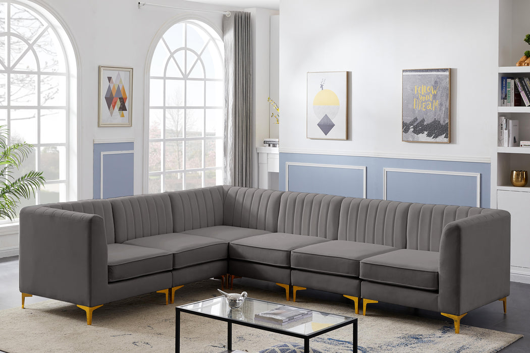 Alina Grey Velvet Modular Sectional - Royal Furniture & Gifts (MI) - Multi Location