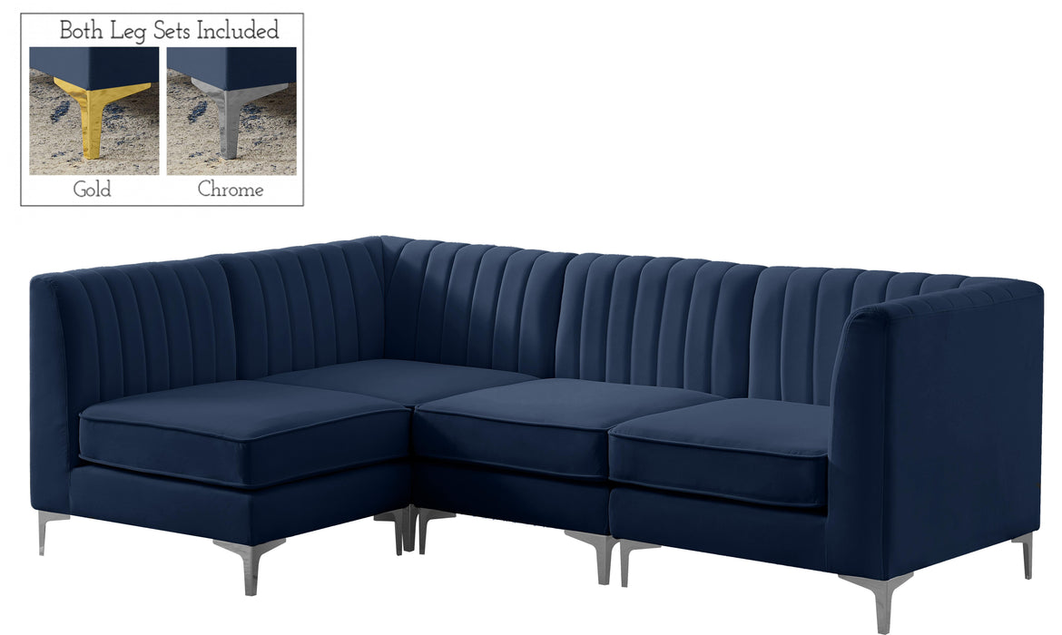 Alina Navy Velvet Modular Sectional - Royal Furniture & Gifts (MI) - Multi Location