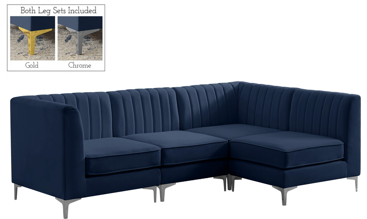Alina Navy Velvet Modular Sectional - Royal Furniture & Gifts (MI) - Multi Location
