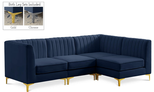 Alina Navy Velvet Modular Sectional - Royal Furniture & Gifts (MI) - Multi Location