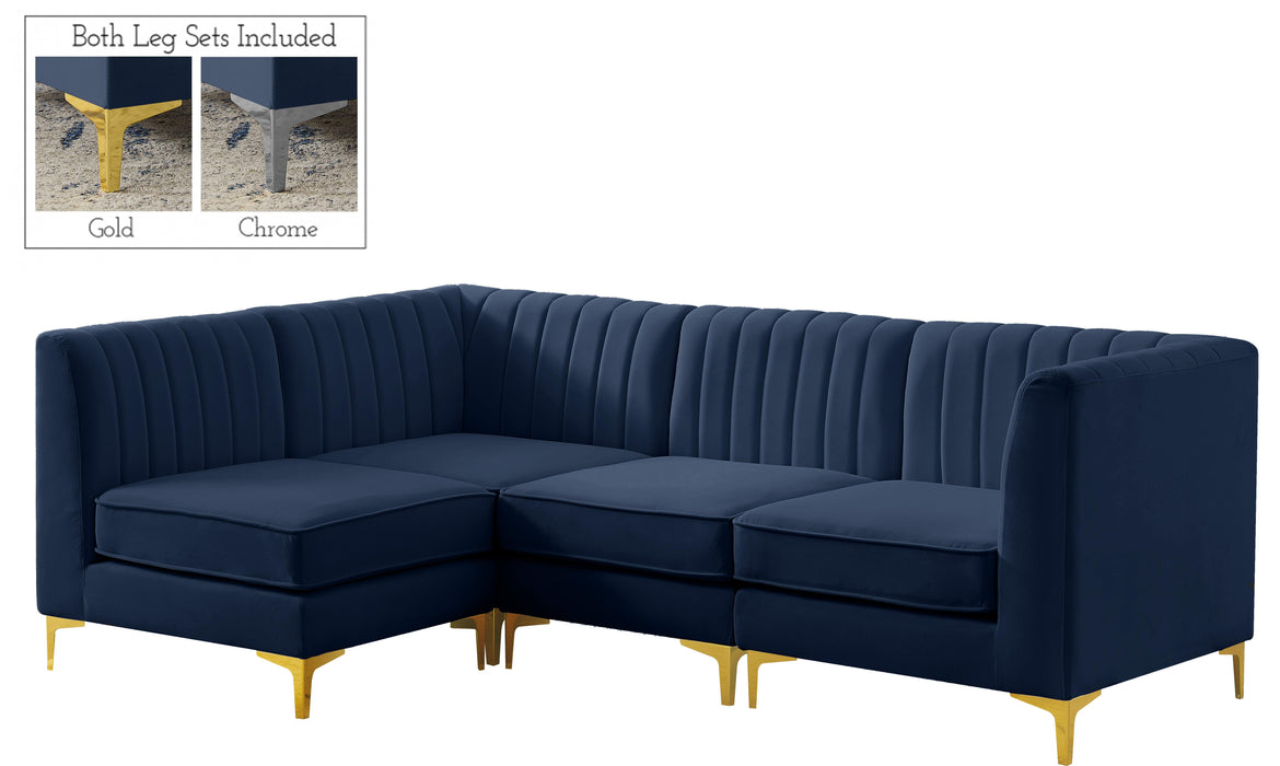 Alina Navy Velvet Modular Sectional - Royal Furniture & Gifts (MI) - Multi Location