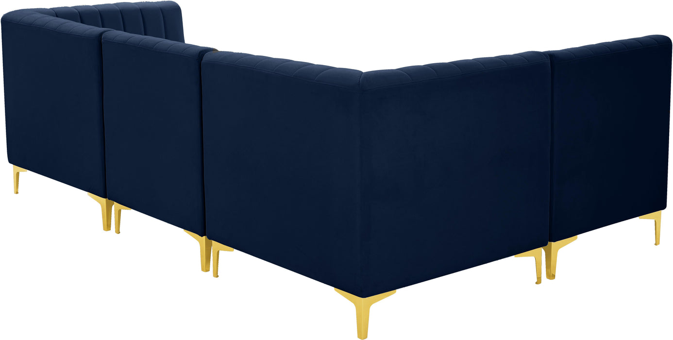 Alina Navy Velvet Modular Sectional - Royal Furniture & Gifts (MI) - Multi Location