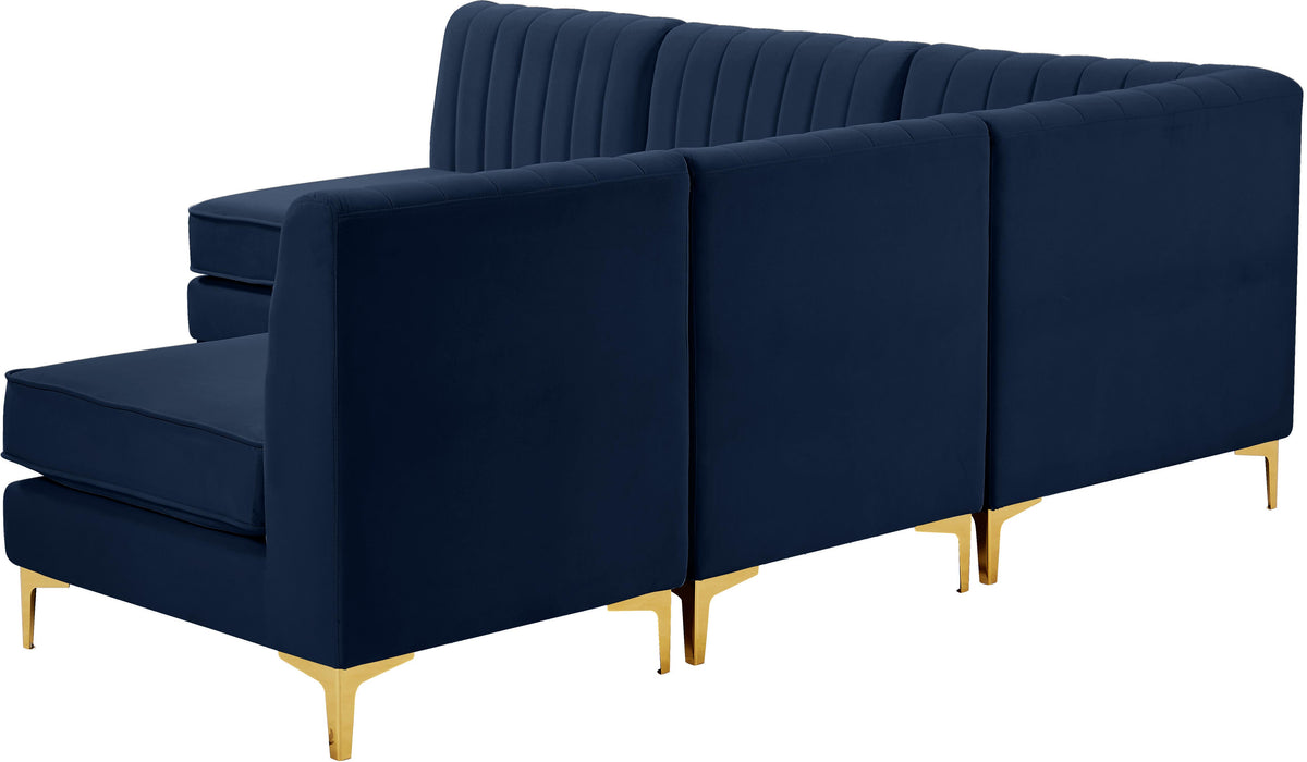 Alina Navy Velvet Modular Sectional - Royal Furniture & Gifts (MI) - Multi Location