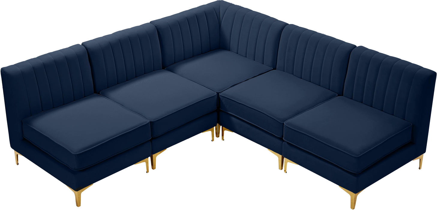 Alina Navy Velvet Modular Sectional - Royal Furniture & Gifts (MI) - Multi Location