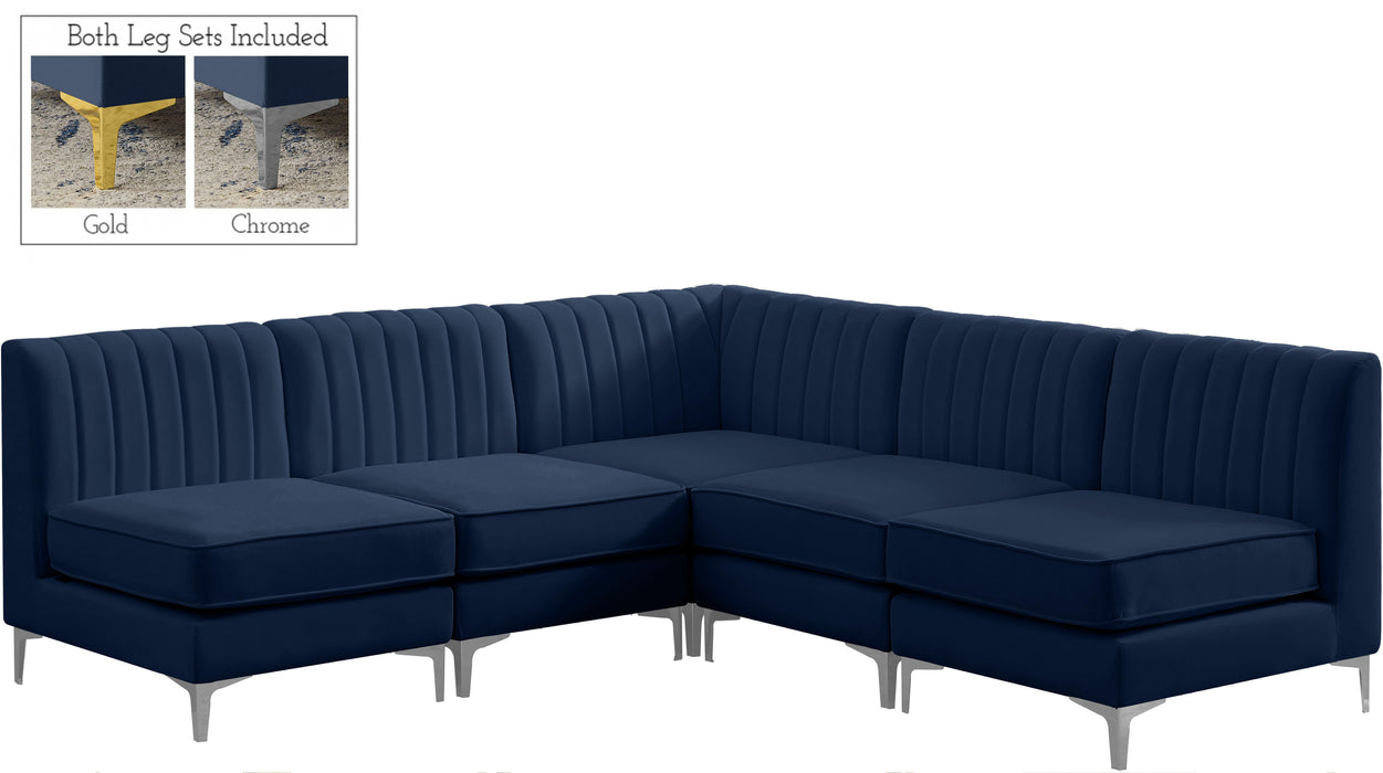 Alina Navy Velvet Modular Sectional - Royal Furniture & Gifts (MI) - Multi Location