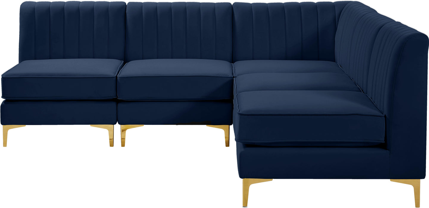 Alina Navy Velvet Modular Sectional - Royal Furniture & Gifts (MI) - Multi Location