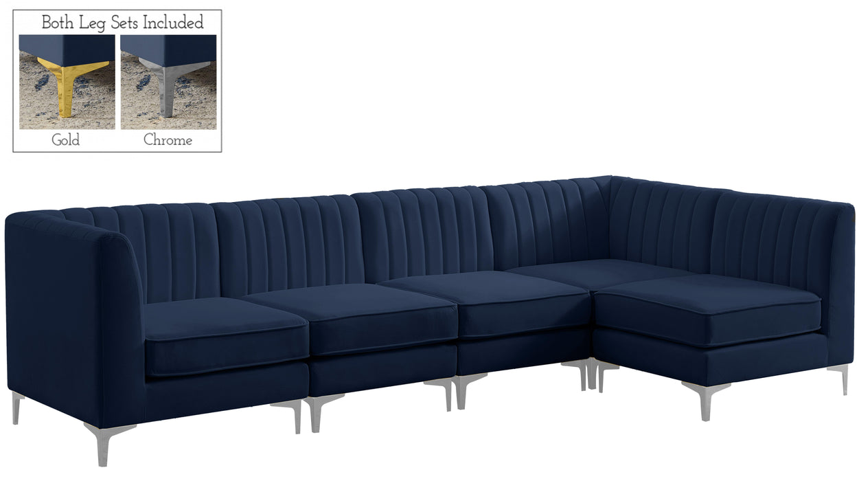 Alina Navy Velvet Modular Sectional - Royal Furniture & Gifts (MI) - Multi Location