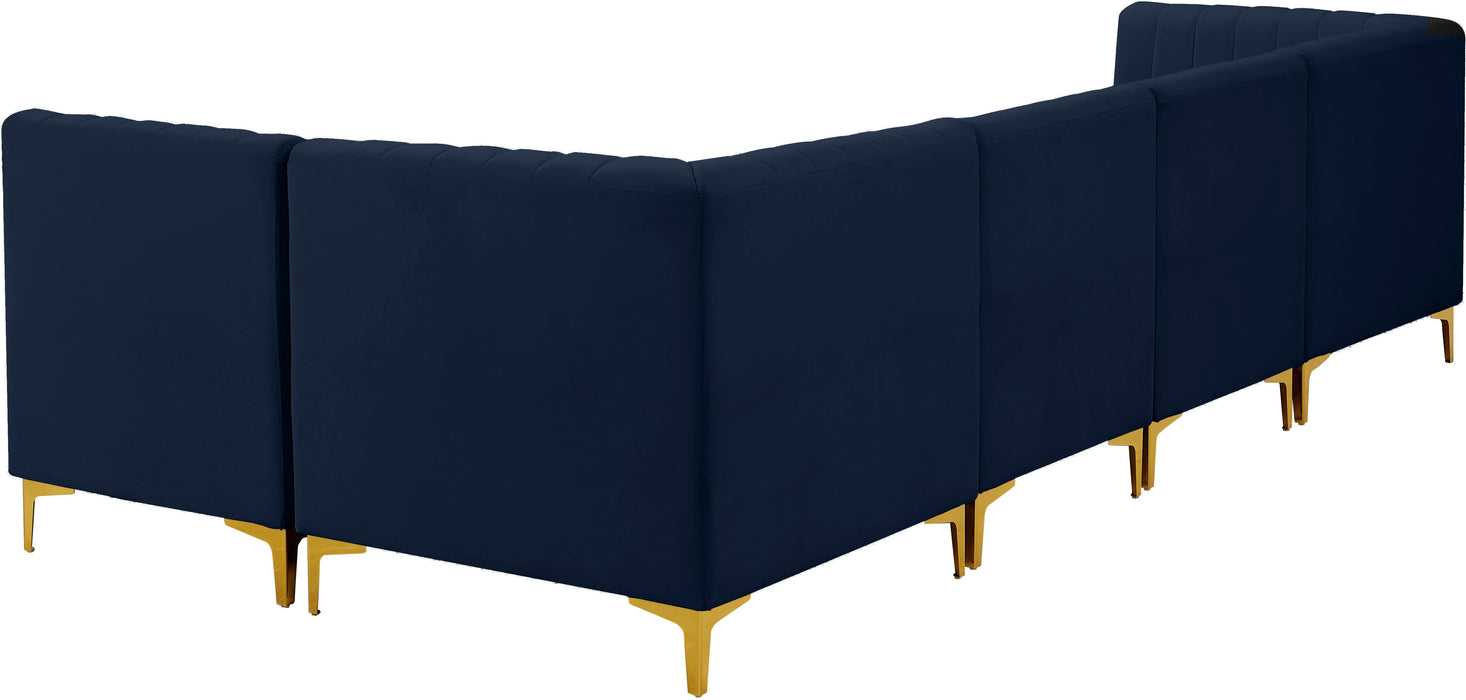 Alina Navy Velvet Modular Sectional - Royal Furniture & Gifts (MI) - Multi Location