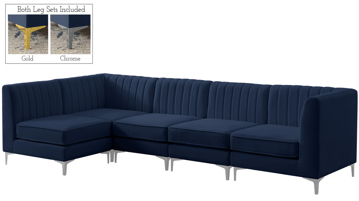 Alina Navy Velvet Modular Sectional - Royal Furniture & Gifts (MI) - Multi Location