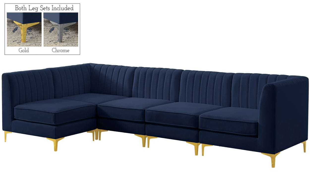 Alina Navy Velvet Modular Sectional - Royal Furniture & Gifts (MI) - Multi Location
