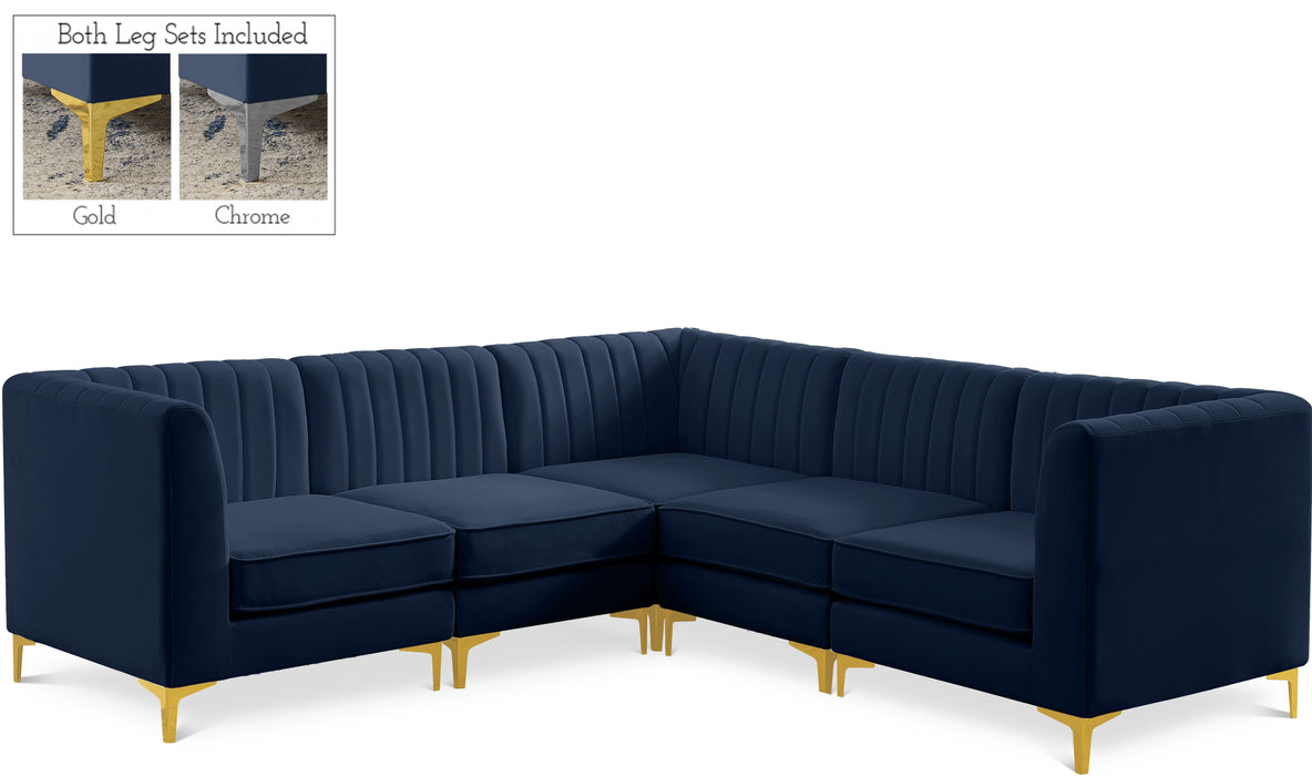 Alina Navy Velvet Modular Sectional - Royal Furniture & Gifts (MI) - Multi Location