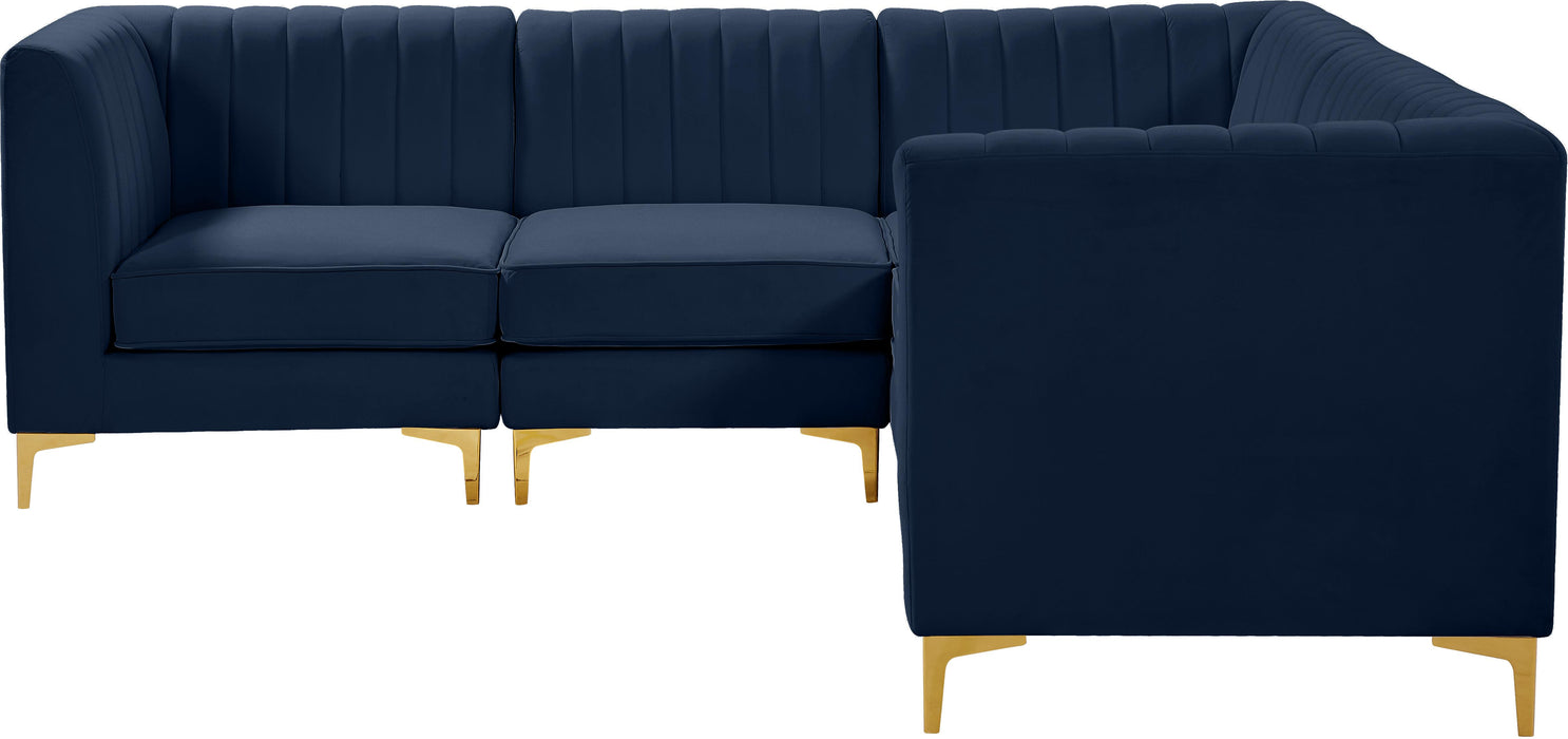 Alina Navy Velvet Modular Sectional - Royal Furniture & Gifts (MI) - Multi Location