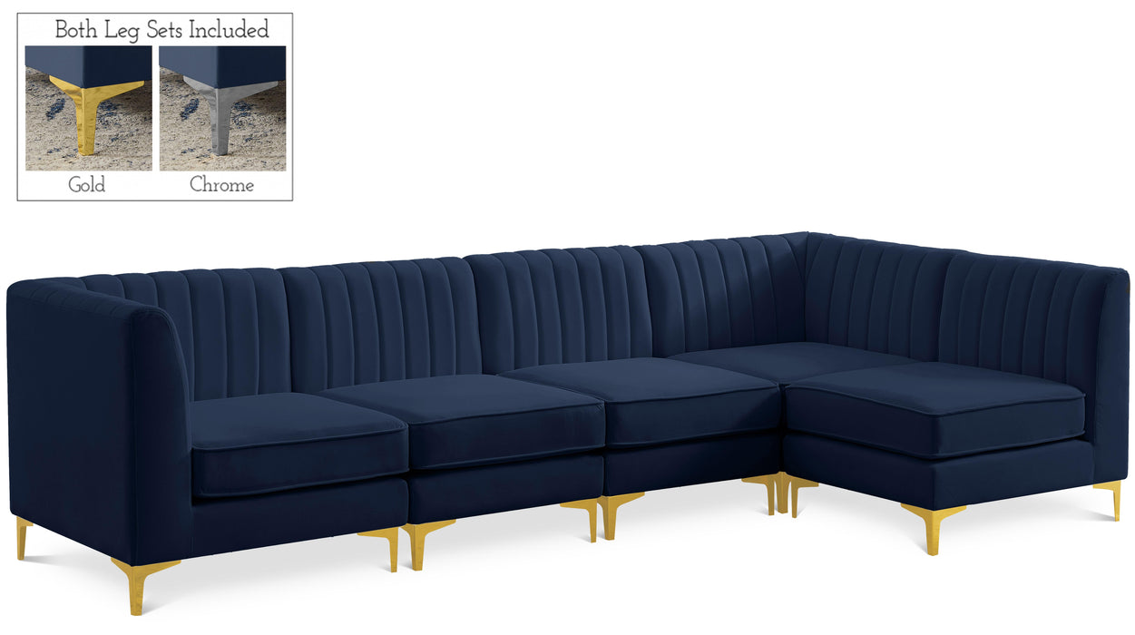 Alina Navy Velvet Modular Sectional - Royal Furniture & Gifts (MI) - Multi Location