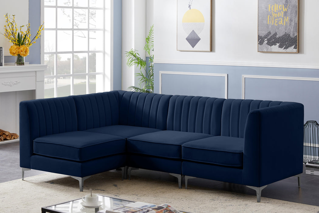 Alina Navy Velvet Modular Sectional - Royal Furniture & Gifts (MI) - Multi Location
