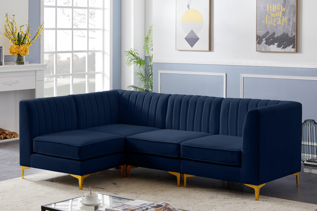 Alina Navy Velvet Modular Sectional - Royal Furniture & Gifts (MI) - Multi Location