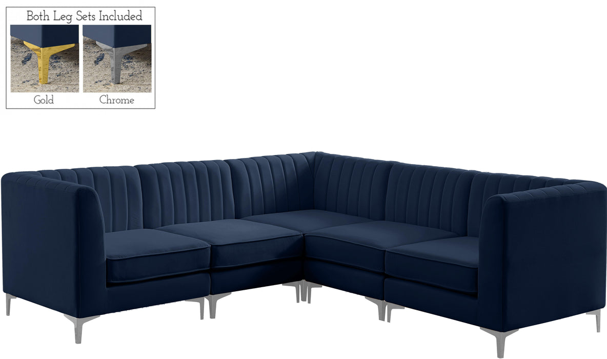 Alina Navy Velvet Modular Sectional - Royal Furniture & Gifts (MI) - Multi Location