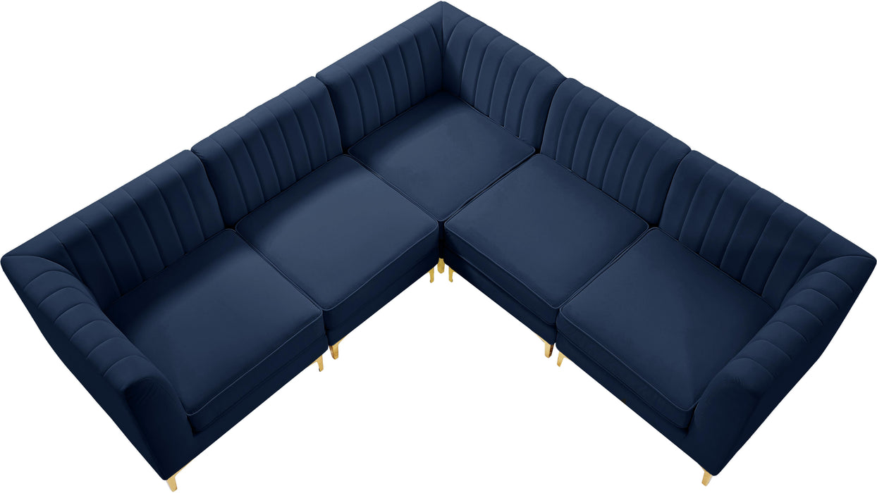 Alina Navy Velvet Modular Sectional - Royal Furniture & Gifts (MI) - Multi Location