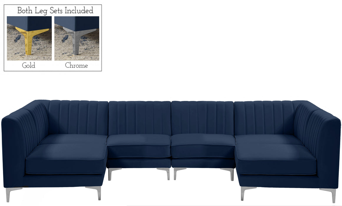 Alina Navy Velvet Modular Sectional - Royal Furniture & Gifts (MI) - Multi Location